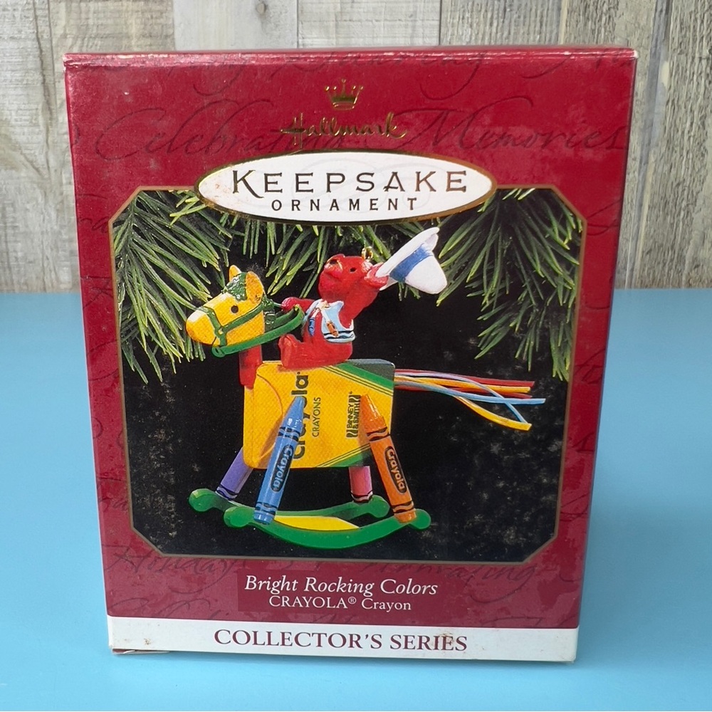 Hallmark Keepsake Ornament Crayola Crayon Bright Rocking Colors Handcrafted 1997